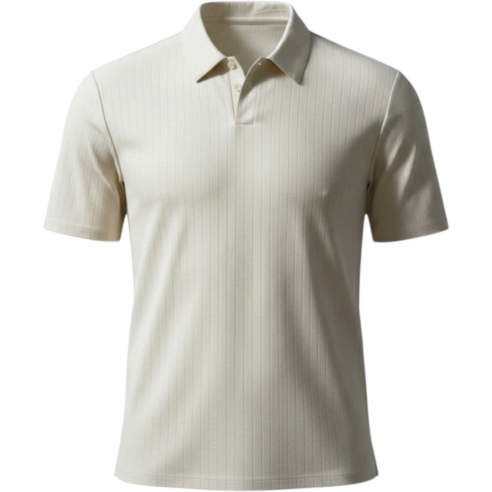 Stylus x Ladarius Campbell Polo Shirt Ivory Textured Stripe Mens XXL New